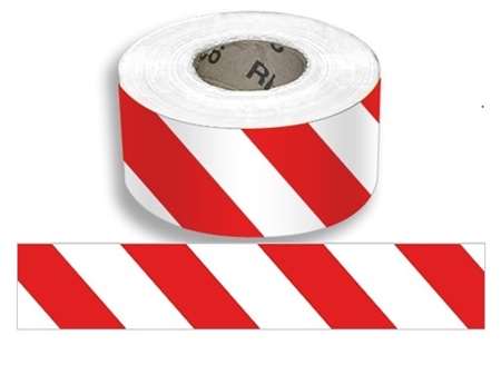 Barricade Tape I Red White Striped