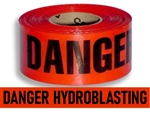 Danger Hydro-blasting Barricade Tape - 3 in. X 1000 ft. Rolls - Durable 3 mil Polyethylene