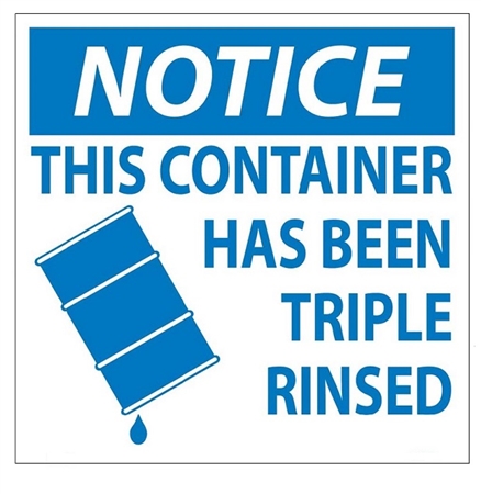 THIS CONTAINER HAS BEEN TRIPLE RINSED 6