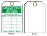 EMERGENCY SHOWER and EYEWASH INSPECTION Tags - 6" X 3" Choose from Rigid Vinyl or Card Stock