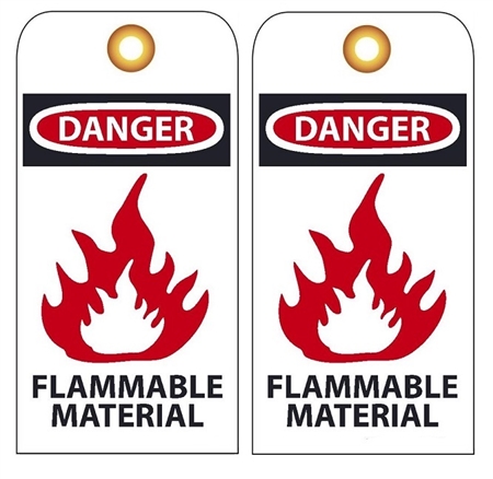 DANGER FLAMMABLE MATERIAL - Accident Prevention Tags