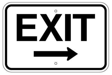 exit sign clip art black and white