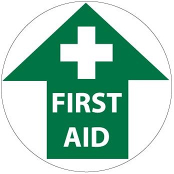 Directional Arrow - FIRST AID Floor Sign